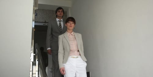 Down the stairs