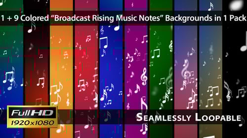 Dynamic Flowing Musical Notes Loopable Background