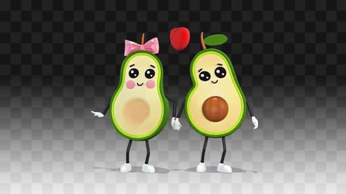 Cute Avocados In Love