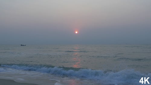 Sunny And Sea Waves On The Beach