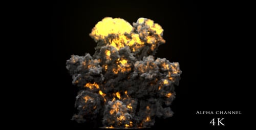 Realistic Explosion and Rising Smoke Cloud Effect