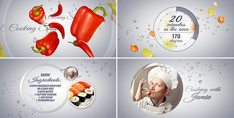 Dynamic Culinary Broadcast Package with Animated Recipes, Broadcast ...