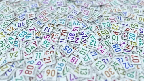 Animated Calendar Cards Falling to Reveal Date