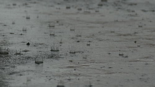 Rain Splashing on a Gray Surface