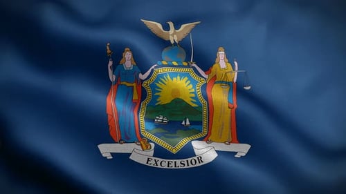 New York State Flag Waving Animation