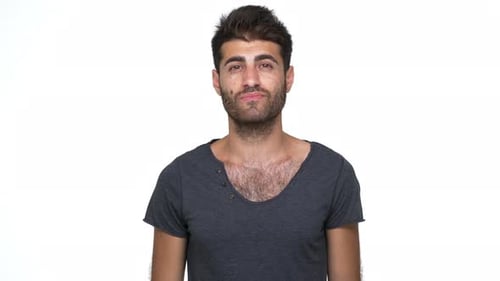 Young Adult Man Giving Thumbs Up Approval