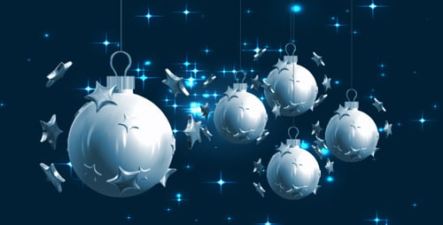 Elegant Animated Christmas Baubles and Twinkling Star Lights