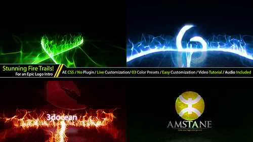 Dynamic Fire and Energy Particle Logo Opener