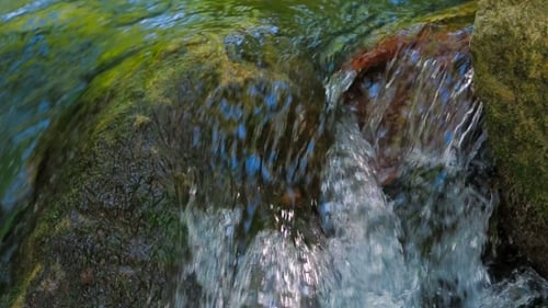 Stream Water Falling Off Rock
