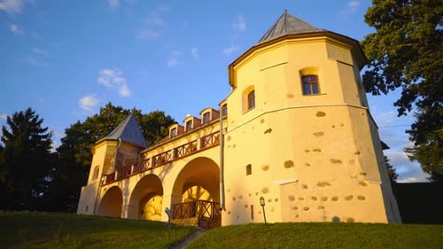 Norviliskiu Castle in sunset, Lithuania