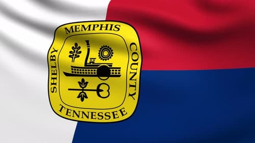 Memphis Shelby County Tennessee Flag Waving Animation