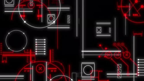 Esquemas de blueprint animados em um visual bacana no estilo Vj
