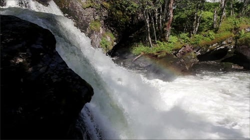 Waterfalls with a Strong Current Making Water