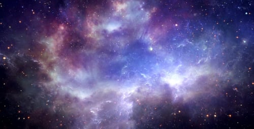 Futuristic Space Nebula Background with Shimmering Stars and Cosmic Dust