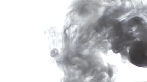 Abstract Smoke Puffs Rising on White Background