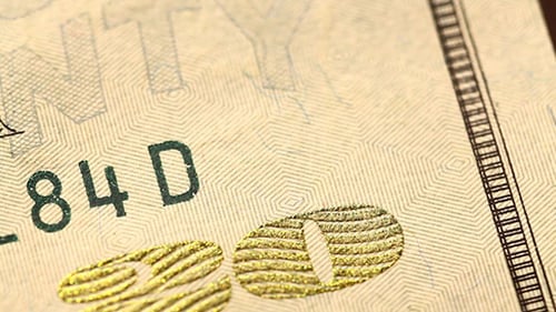 Macro Details on an American Twenty Dollar Bill
