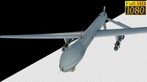 Air Strike Drone Fighter On Alpha Channel Loops V1