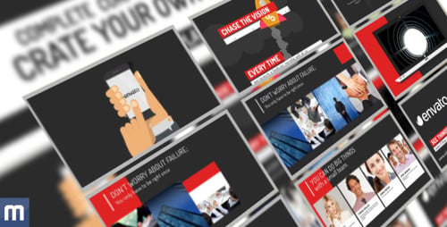 Modern Business Presentation Slides with Flat Design Animations