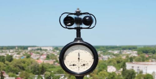 Anemometer Measuring Wind Speed in Urban Environment