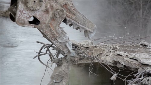 Demolition Equipment Crunching the Concrete