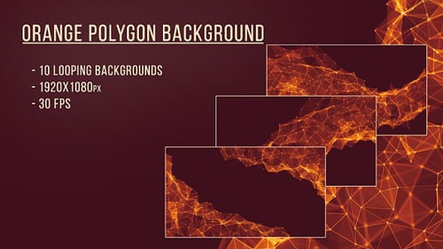 Dynamic Orange Polygon Network Loop Background