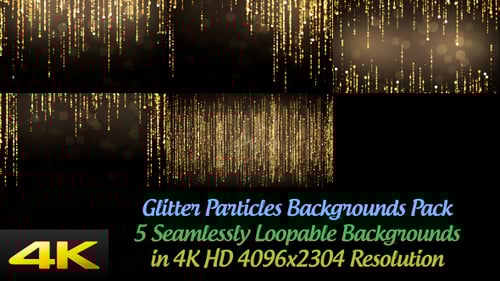 Golden Glitter Particles Falling Background for New Year's Eve