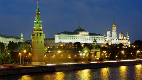 Moscow Kremlin And Ships On River