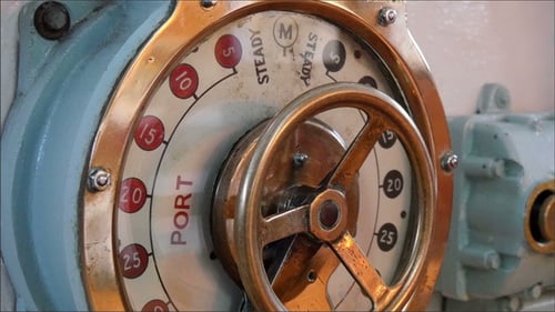 Vintage Brass Ship Telegraph Close Up