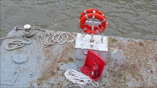 Boat Deck Equipped with Safety Gear