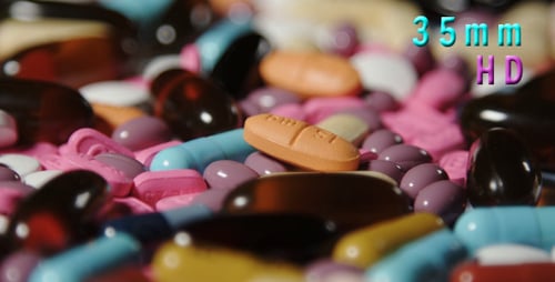 Pile of Colorful Pills Close Up