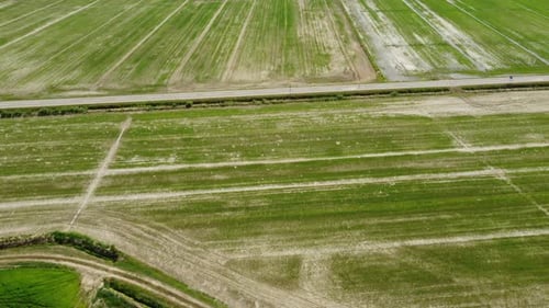 Rice Paddy Agriculture Farm Field, Countryside Rural Aerial View
