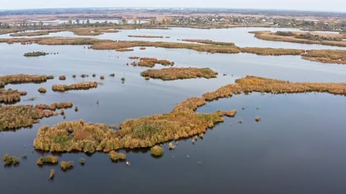Irresistible Floods on the Samara River on the Dnieper in the Evening Light