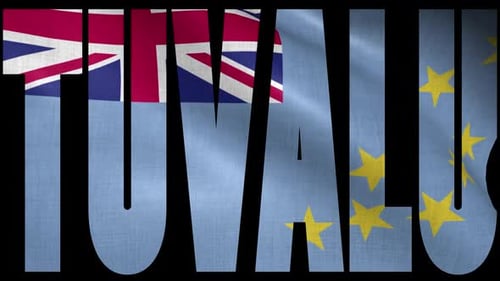 Tuvalu Flag Reveal in Text Animation