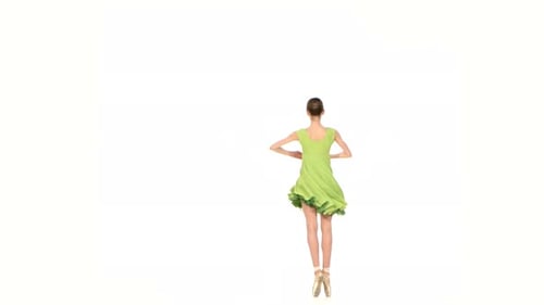 Little Ballet Dancer Isolated on White Background