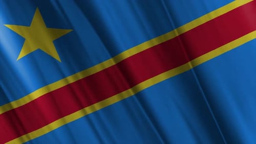 Democratic Republic of Congo Flag Waving Seamless Loop