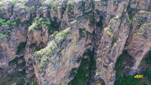 Aerial Flying High Cliff Rocky Canyon 6