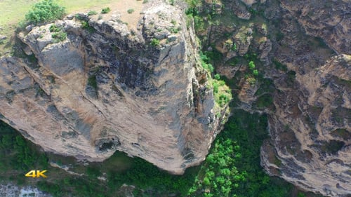 Aerial Flying High Cliff Rocky Canyon 2