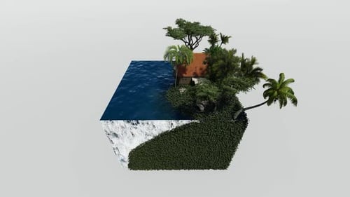 Isometric seafront beach