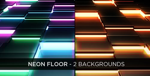 Abstract Glowing Blocks Background Loop