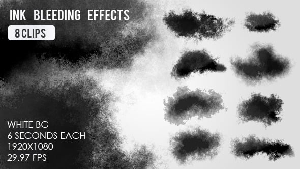 Ink Bleeding Reveal Effects Collection, Overlays Motion Graphics ft ...