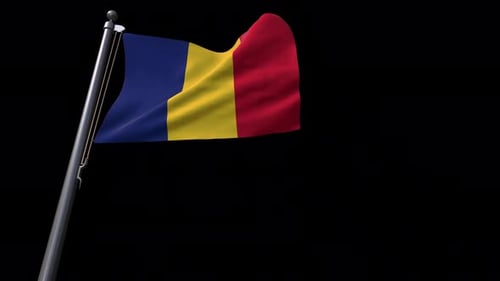 Rumänien-Flagge mit Alpha-Kanal 4K
