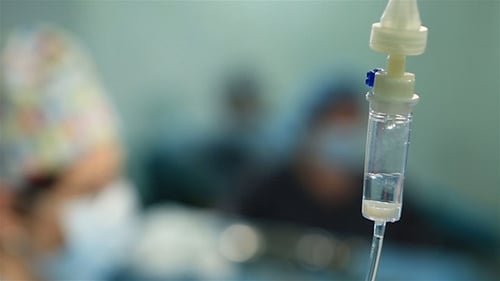 Intravenous Drip in Hospital Close-Up