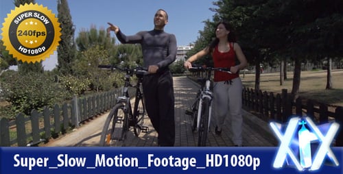 Couple Walking Bicycles Together in Park