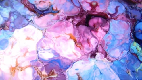 Abstract Liquid Paint Swirls in Shades of Color