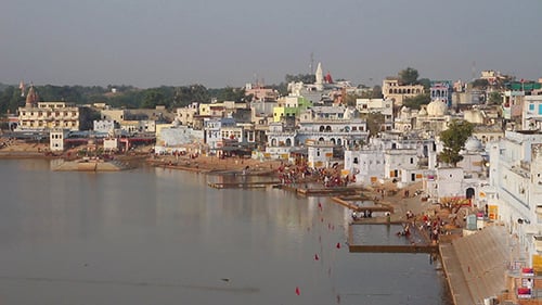 Ritual Bathing In Holy Lake - Pushkar India