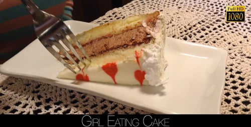 Delicious Cake Slice Being Eaten