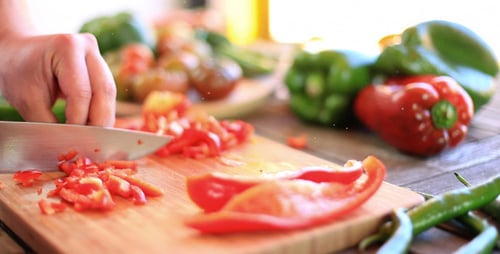 Dicing Red Pepper for Cooking Preparation