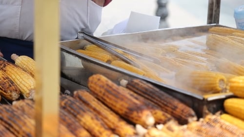 Grilled Corn Cob On The Market In Turkey