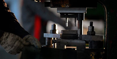 Machine in an Industrial Plant Makes Holes