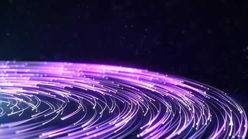 Abstract Glowing Lines Particle Flow Background